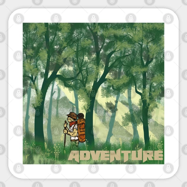 Explorer The Jungle Landscape Sticker by RiyanRizqi